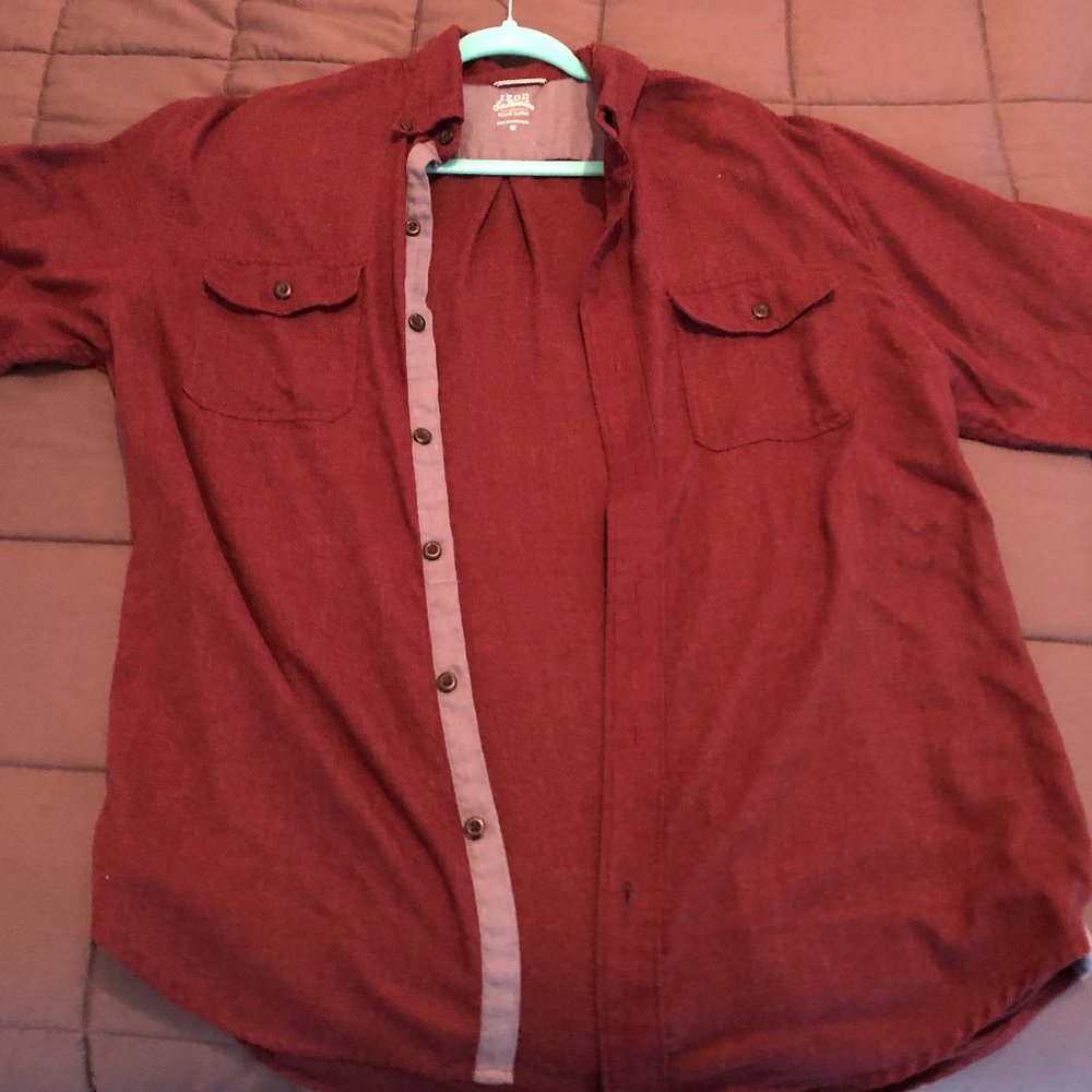 Mens Izod Medium Relaxed Classic Button Down Shirt